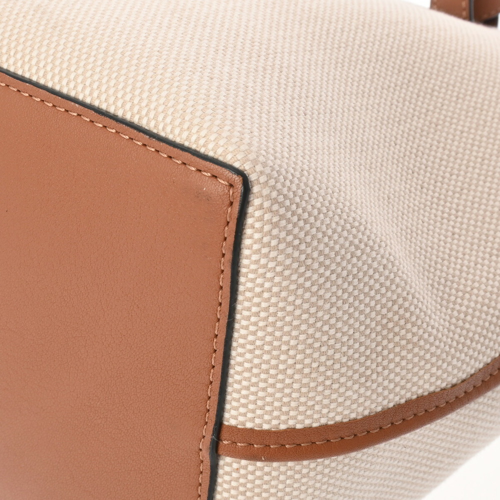 Loewe Anagram Tote Bag Ecru Tan Canvas Calfskin - Picture 5 of 9